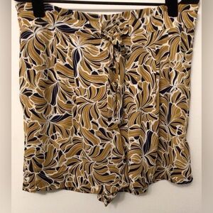 NWT DR2 by Daniel Rainn Women's Black Floral Tie Waist rayon Shorts Size large